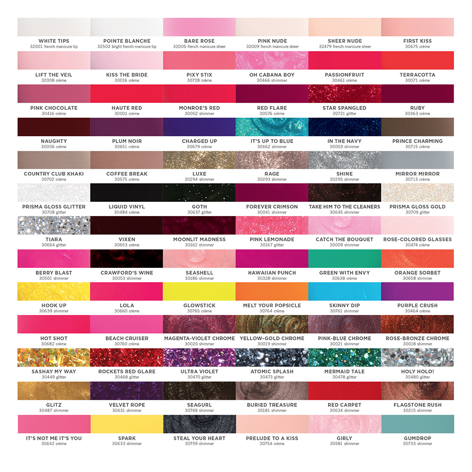 Orly Gel Fx Colour Chart